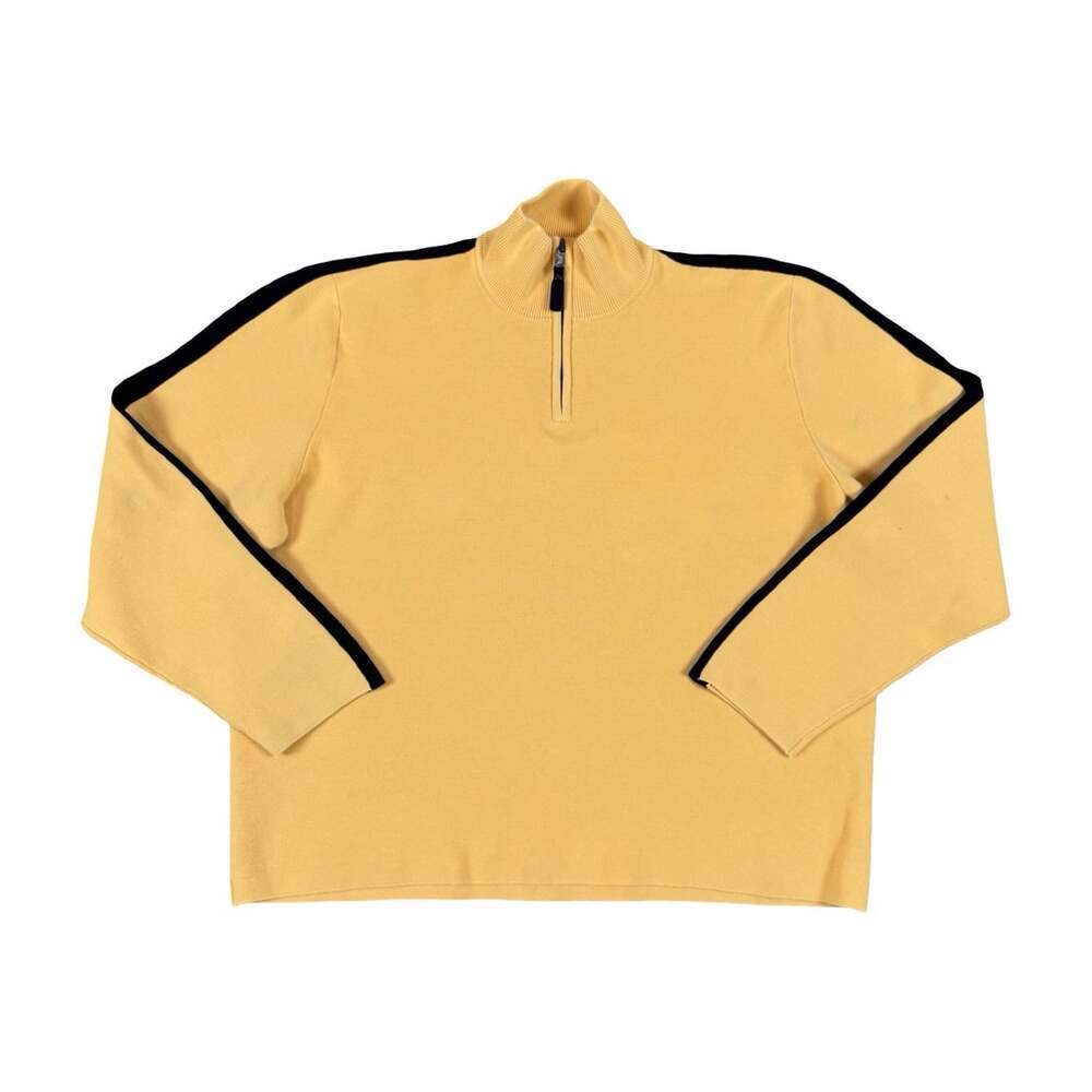 Polo Ralph Lauren Quarter Zip Yellow And Black Stripe Sweater Size XXL